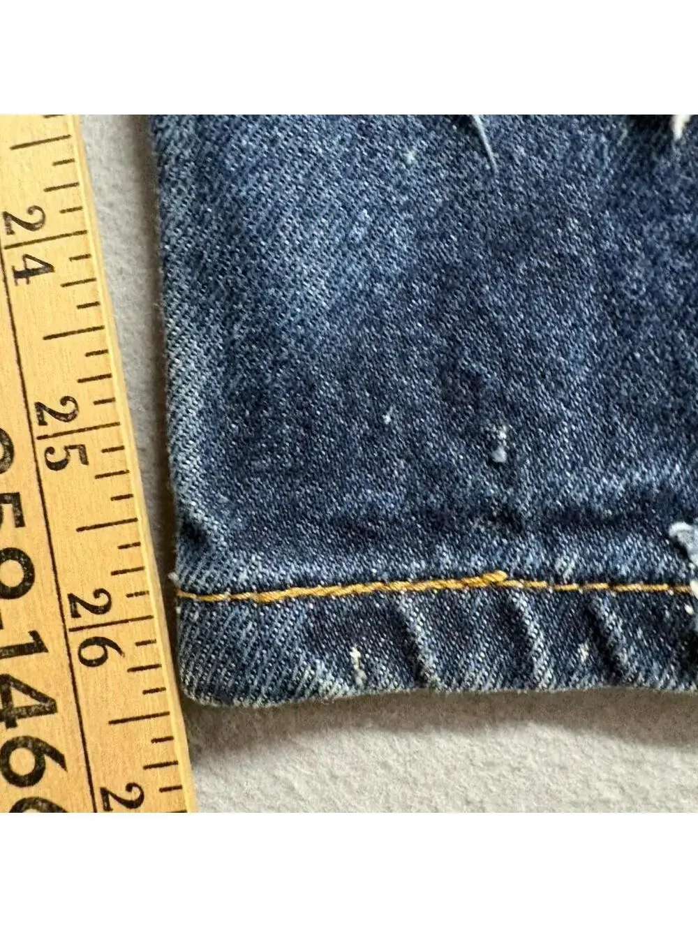 Levis 505 Regular Fit Distressed Jeans Mens 36x29 Blue Denim Heavy Destroyed